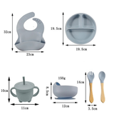 MINI - hochwertiges 5-teiligiges Babygeschirrset aus Silikon